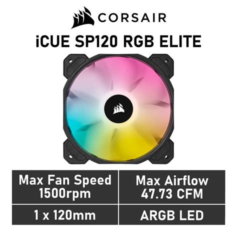 Corsair Icue Sp120 Rgb Elite 120mm Pwm Co 9050108 Case Fan Fans