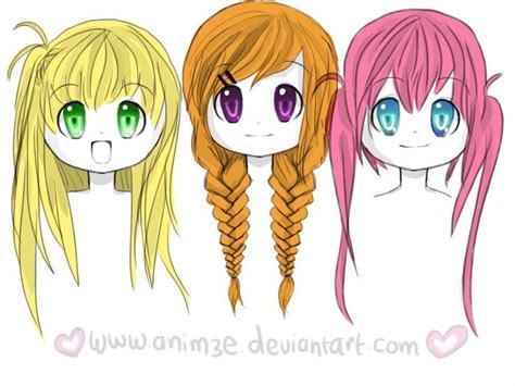 How To Draw Chibi Female Hairstyles Chibi Drawings Drawings Chibi Hair