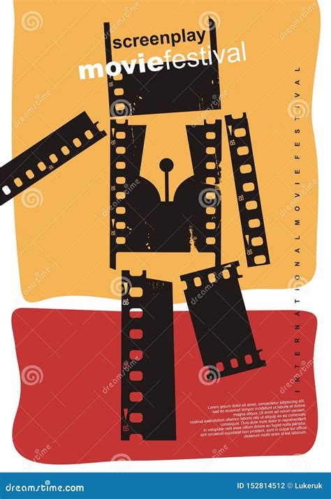 Screenplay Film Festival Abstract Poster Design Stock Vector