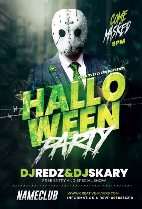 Realistic Halloween Party Flyer to Download - Creative Flyers ...