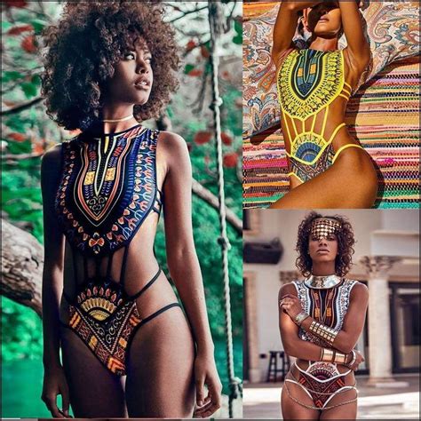 African Print Bikini Set Swimwear Swimsuit Print Bikini African