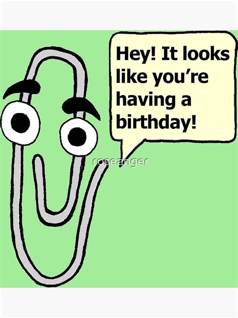 Birthday Windows Microsoft Word Office Assistant Paperclip Kid Funny