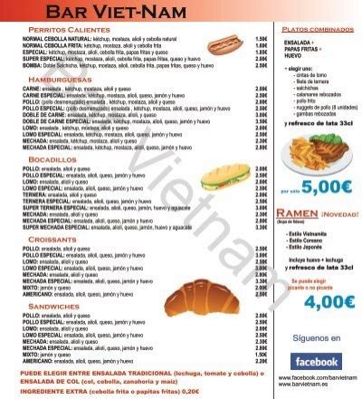 CARTA BOCADILLOS GRANDE WEB Cdr Bar Restaurante Viet Nam