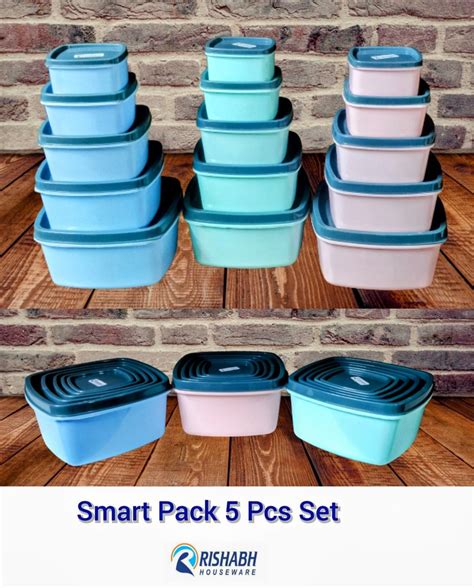 Airtight Storage Container Plain Smart Plastic Pack 5pcs Set Packaging