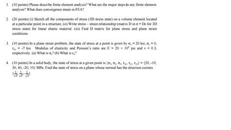Solved Describe finite element analysis? What are the major | Chegg.com