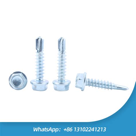 White Zinc Self Drilling Hex Head Screws Without Washer