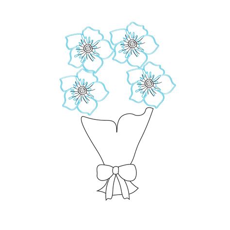 How To Draw A Flower Bouquet Step By Step