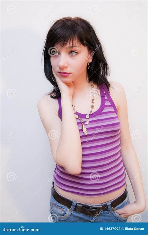 Worried Beautiful Brunette Girl Stock Photo Image Of Lucetta Portrait