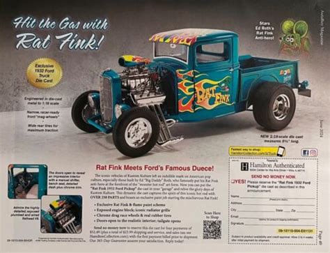 Ed Roths 1 18 Rat Fink 1932 Ford Truck Hot Rod Print Ad EBay