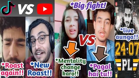 Tiktok Vs Youtube Elvish Yadav Rawknee Roast Sameeksha Video Anupam