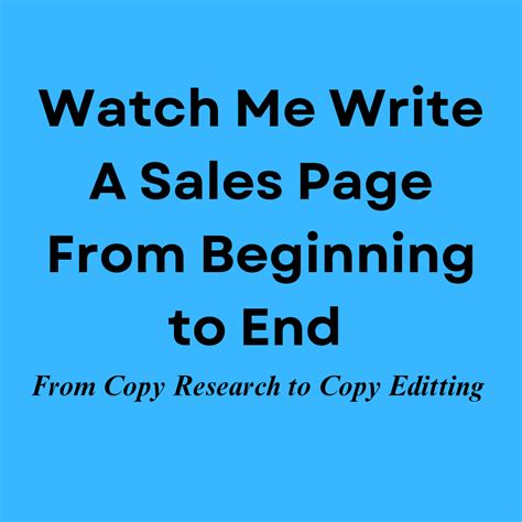 Buy Watch Me Write A Sales Page By Mk Akan On Selar Co