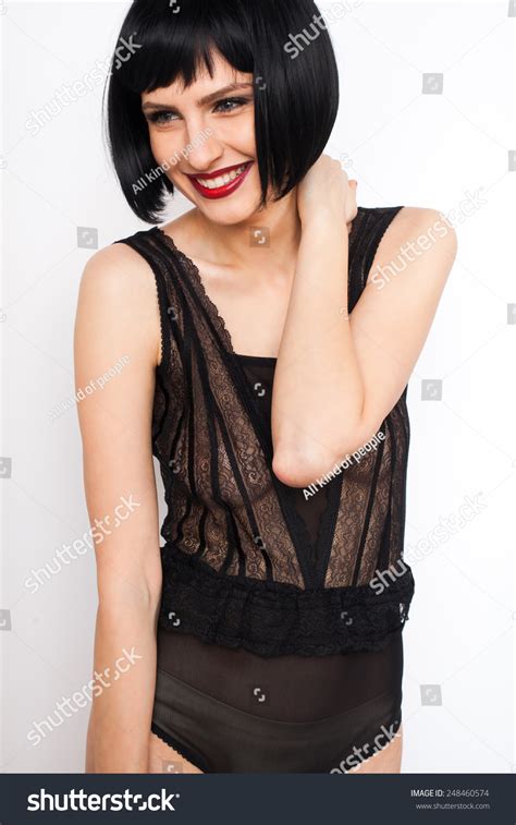 Natural Sexy Brunette Woman Red Lips Stock Photo Shutterstock