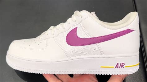 Nike Air Force 1 Low Emb Lakers White Bold Berry Shoes Youtube