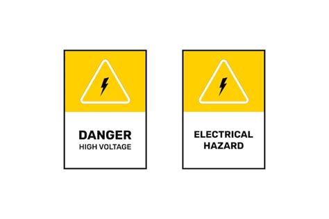 Señal De Peligro De Alto Voltaje Y Peligro Eléctrico Vector Premium