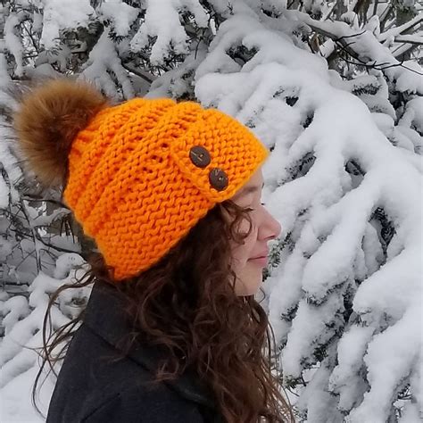 Blaze Orange Hat/ Neon Hunting Hat/ Knitted Hunting Hat/ - Etsy