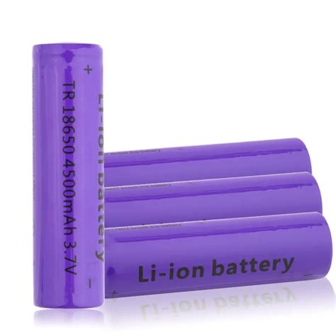 2pcslot 18650 Li Ion 4500mah Capacity 37v Rechargeable Battery For