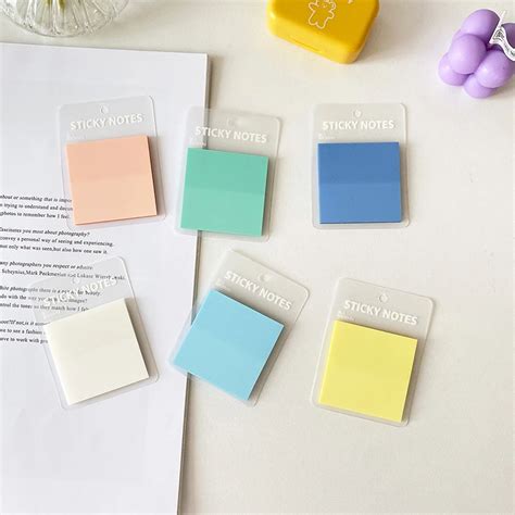 50Sheets Transparent Sticky Notes Waterproof Colorful Clear Memo Pad