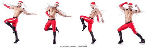 Dancing Naked Santa Isolated On White Stock Photo Shutterstock