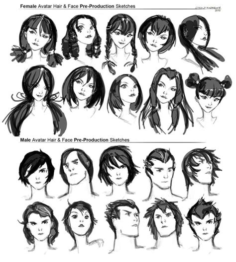 drawing hair ideas hair reference || CHARACTER DESIGN REFERENCES ...