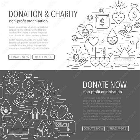 Donation banner template Stock Vector | Adobe Stock