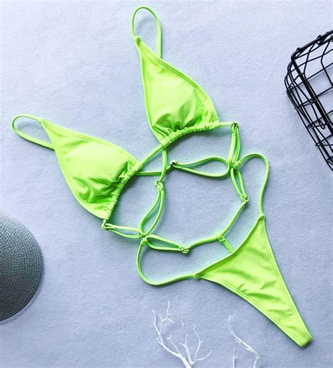 Buy YIMISAN Women S Sexy One Piece Sling Bikini High Cut Cheeky Swimsuit Thong Bathing Suits