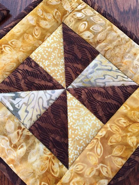 Set Of Quilted Pot Holders Two Quilted Hot Pads Earthtone Washable Handmade Hostess