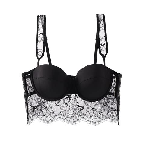 Yousnh French Underwear Hot Girls Lace Suspenders Push Up Back Sexy Bra Bras For Women Black B