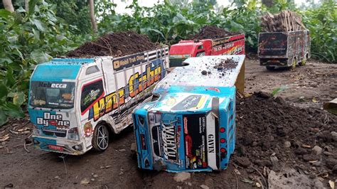 CUACA BURUK SOPIR HANDALMOBIL TRUK OLENG MAINAN MUATAN TANAH OVER