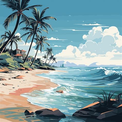 Premium Vector | Beach background vector illustration