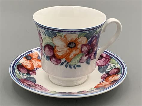 Queens Fine Bone China Fresco – Tea Cup and Saucer. | Replace Your Plates