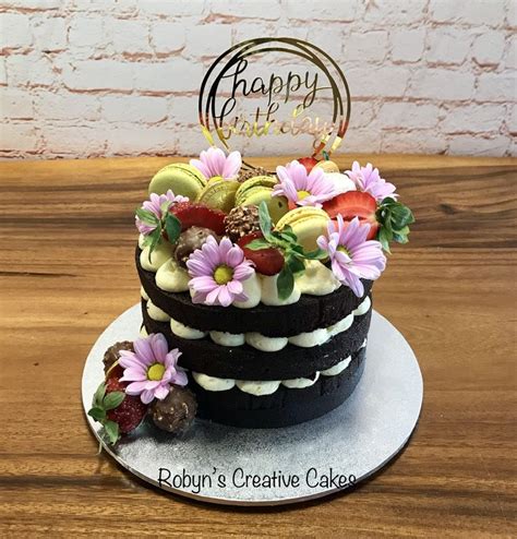 Fresh Flowers Naked Cake Chocolate Flowers Cake Naked Cake