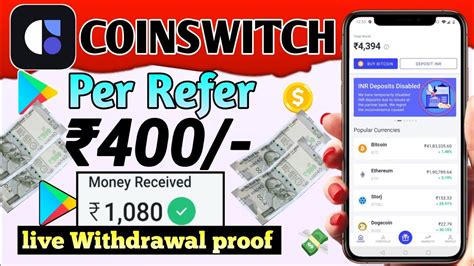 Coinswitch App Se Paise Kaise Kamaye 2023 Per Refer 400 Rupees