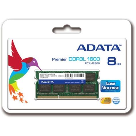 Adata ADDS1600W8G11-S Premier Series 8GB (1x8GB) DDR3L-1600MHz CL11 1 ...