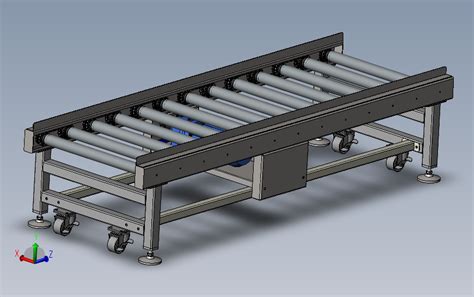 滚筒输送机swsolidworks 2019模型图纸下载 懒石网