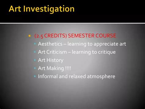 Ppt Art Investigation Powerpoint Presentation Free Download Id6503890