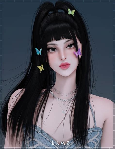 Lamz Attention Hyeinhair Patreon In Sims Sims Hair Sims