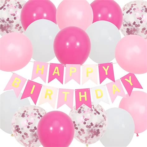 amazoncom pink happy birthday banner party decoration setpink