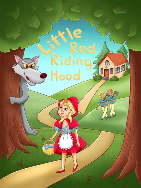 Иллюстрация Обложка для книги «Красная шапочка» в стиле детский