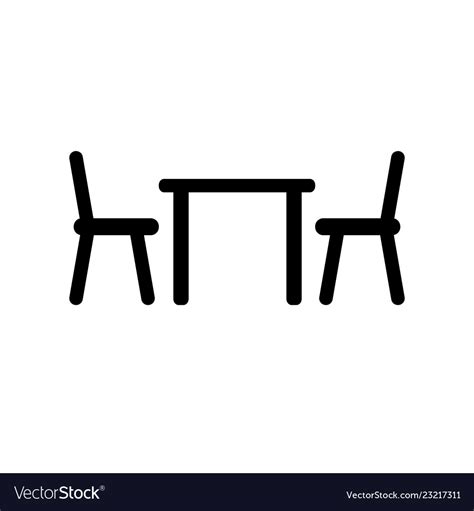 Table Chair Icon Royalty Free Vector Image Vectorstock