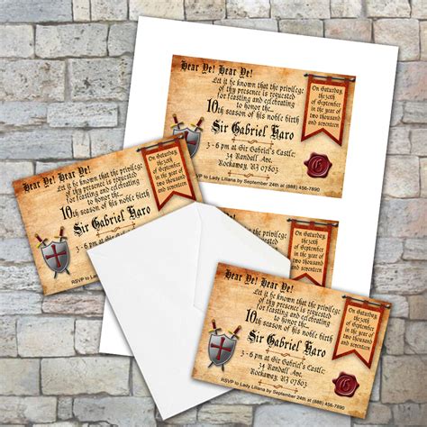 MEDIEVAL BIRTHDAY INVITATION - Medieval party – Digital file – Printing ...