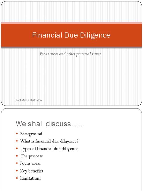finance due diligence due diligence business