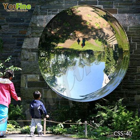 Large Outdoor Mirror Polished Stainless Steel Sculptures For Sale Css