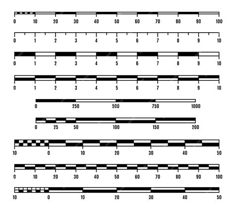 Premium Vector | Map scale lines and rulers for distance measure