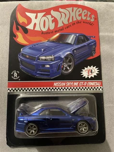 HOT WHEELS RLC Nissan Skyline GT R BNR Blue Spectraflame