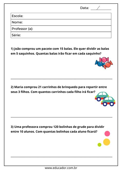 20 Atividades de Matemática para 3º ano Educador