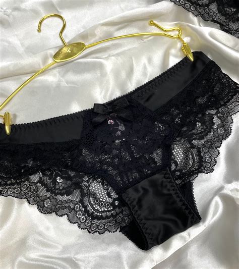 Black Paradise Sexy Schwarz Transparent Spitze Bikini Kurze Slip Damen