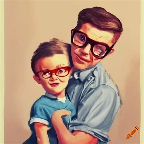 Nerdy dad with a playful smirk on Craiyon