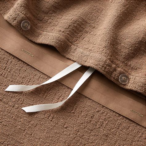 Maisa Organic Cotton Slub Coco Brown Fullqueen Duvet Cover Cb2