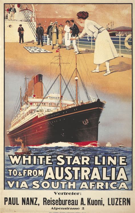 White Star Line Australia By Montague Birrel Black Ca 1914