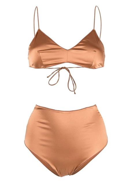 Oseree Satin Finish Two Piece Bikini Set Editorialist